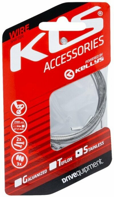 Inner cable for derailleurs KLS 210 cm, stainless, 1pc