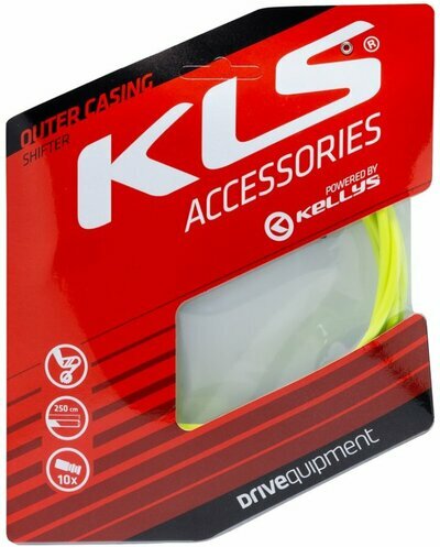 Outer casing for derailleur cables KLS 250 cm, lime yellow, 1pc